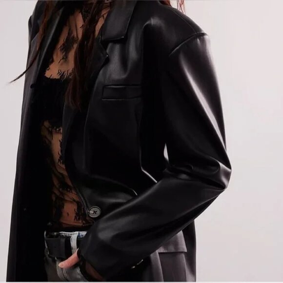 Blank NYC Black Faux Leather Blazer - Picture 3 of 3